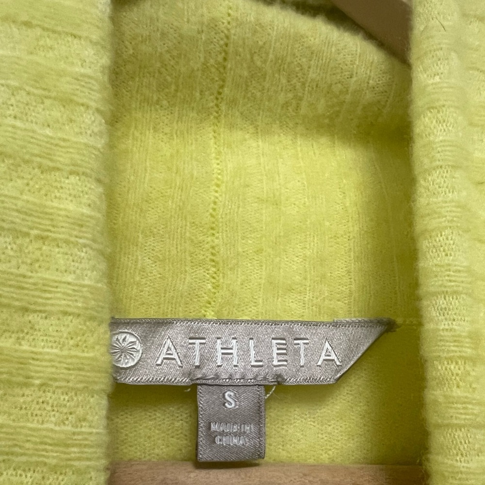 Athleta April Yellow Merino Wool Turtleneck Small - Picture 2 of 2